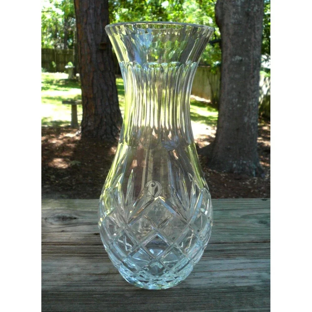 Victoria Gardens Rancho Cucamonga California Crystal Vase 9 5/8